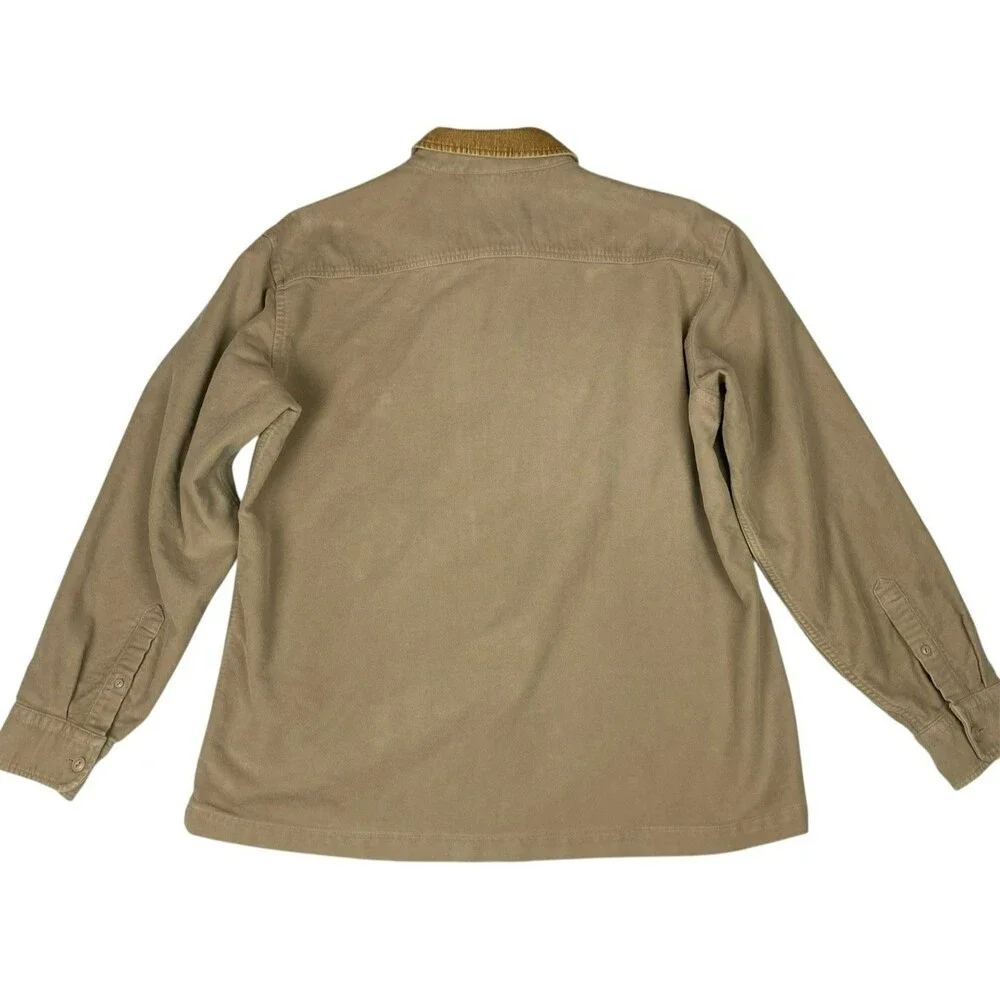Vintage J.Crew Barn Jacket Chore Coat Tan Corduroy Collar Full Zip Men’s Large